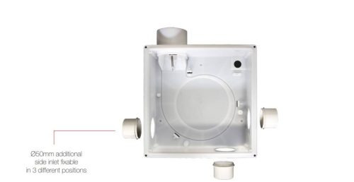 Aerauliqa QXD-80HT ventilátor, magas nyomásértékkel, utószellőztető és páraérzékelő funkcióval, beépített pillangószeleppel, WC csésze elszívásához