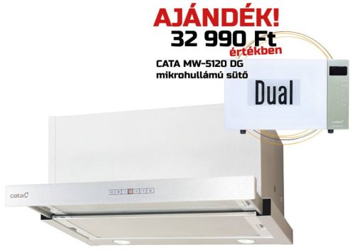 Cata - Páraelszívó TFH-7600 X inox +  AJÁNDÉK Cata MW-5120 DG green mikrohullámú sütő
