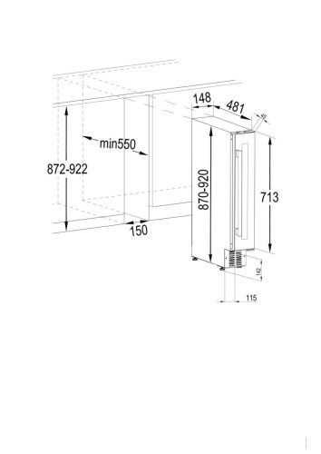 CATA - Beépíthető borhűtő VI-15107 X