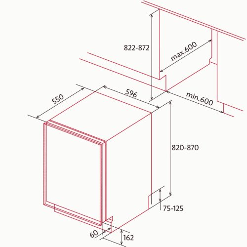 NODOR - Beépíthető hűtőszekrény NorFrost HAIL-82 BI SL + Ajándék Hűtőtáska