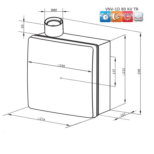 Vents VNV-1E KV TR 80 fürdőszobai ventilátor