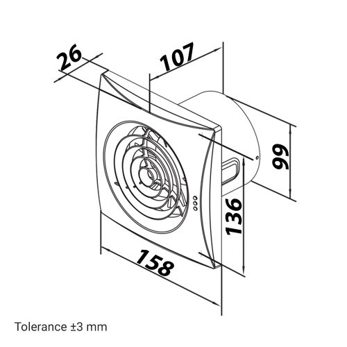 Vents QUIET 100 fürdőszobai ventilátor