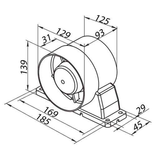Vents VKO K 125 csőventilátor