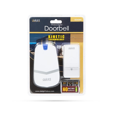 Delight DIGITÁLIS ELEM- ÉS VEZETÉK NÉLKÜLI CSENGŐ - KINETIC - FEHÉR 55342WH