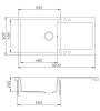 EVIDO Cubo XL 6S gránit mosogató, 1000 x 500 mm, antracit