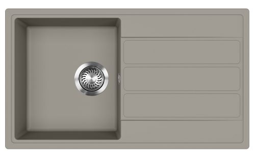EVIDO Easy 45S gránit mosogató, 760 x 440 mm, platina