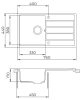 EVIDO Easy 45S gránit mosogató, 760 x 440 mm, platina