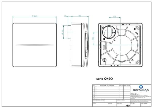 Aerauliqa QX-80T ventilátor, magas nyomásértékkel, utószellőztető funkcióval, beépített pillangószeleppel