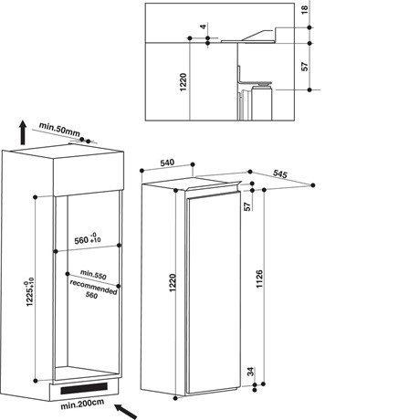 Whirlpool HŰTŐ BEÉPÍTHETŐ EGYAJTÓS ARG 7182